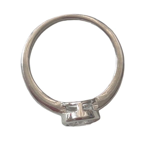 925 Silver Plate Pretty Ring Enclosed Crystal Zircon Promise Good Quality - Picture 5 of 11